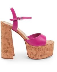 SCHUTZ SHOES - Glayce 142Mm Leather Platform Sandals - Lyst