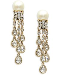 Heidi Daus Goldtone, Glass Pearl & Crystal Drop Earrings - Metallic