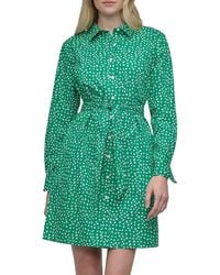 DKNY - Long Sleeve Mini Shirtdress - Lyst
