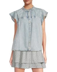 Rails - Ruthie Faded Denim Top - Lyst