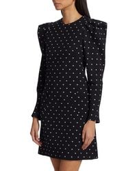 Lela Rose - Heart-Print Puff-Sleeve Minidress - Lyst