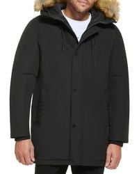 Calvin Klein - Arctic Faille Faux Fur Hooded Jacket - Lyst