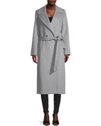 SOIA & KYO Adelaida Wool-blend Wrap Coat - Grey