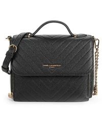 Karl Lagerfeld - Quilted Leather Crossbody Bag - Lyst