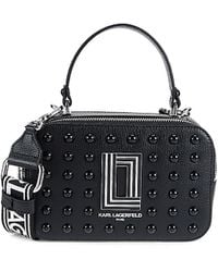 Karl Lagerfeld - Simone Studded Leather Camera Bag - Lyst