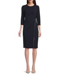 Calvin Klein - Chain Accent Knee Length Sheath Dress - Lyst