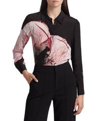 Alice + Olivia - Willa Floral Silk Button-Front Shirt - Lyst