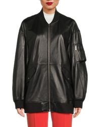 Theory - Leather Bomber Jacket - Lyst