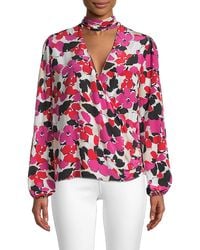 MILLY Essie Floral Silk Blouse - Multicolor