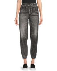 ecru - Distressed Denim-Print Joggers - Lyst