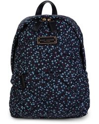 Marc Jacobs Quilted Nylon Floral Backpack - Blue