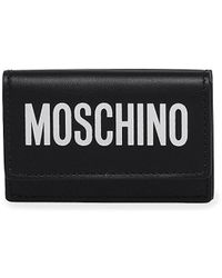 Moschino - Logo Tri-Fold Leather Wallet - Lyst