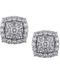 Badgley Mischka - 14K & 1 Tcw Lab-Grown Diamond Square Stud Earrings - Lyst