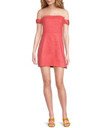 Hevron - Sari Off-The-Shoulder Linen Mini Dress - Lyst