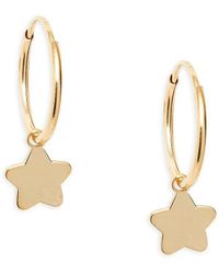 Saks Fifth Avenue - 14k Yellow Gold Star Charm Huggie Earrings - Lyst
