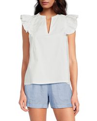Joe's Jeans - V-Neck Flutter Sleeve Top - Lyst