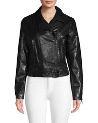 T Tahari Reese Lambskin Leather Jacket