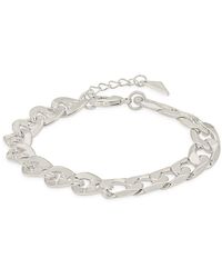Sterling Forever - Whitley Rhodium Plated Curb Chain Bracelet - Lyst