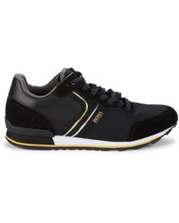 hugo boss mens black trainers