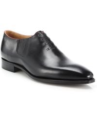 Corthay Twist Pullman French Calf Leather Piped Oxfords - Black