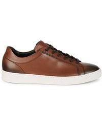 Bruno Magli Diego Leather Trainers - Brown