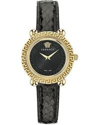 Versace - Greca Twist Stainless Steel & Leather Strap Watch/35Mm - Lyst