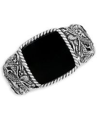 Effy Sterling Silver & Black Onyx Dragon Ring