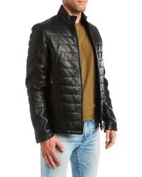 PINOPORTE - Dino Stand Collar Leather Jacket - Lyst