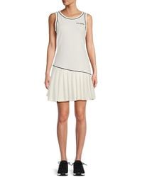 Karl Lagerfeld - Pleated Contrast-Trim Minidress - Lyst