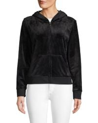 Juicy Couture Embellished Graphic Zip Hoodie - Black