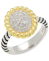 Effy ENY - 18k Yellow Gold, Sterling Silver & 0.15 Tcw Diamond Ring - Lyst