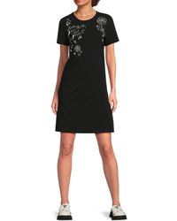 Karl Lagerfeld - Floral Stretch-Cotton A-Line Minidress - Lyst
