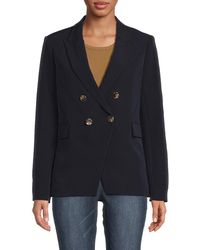 Donna Karan - Solid Double Breasted Blazer - Lyst