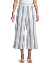 Madewell Huston Striped Cropped Pants - Blue