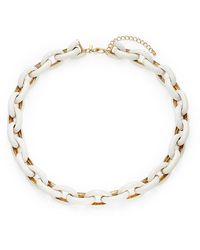 Kenneth Jay Lane - Yellow Gold Plated & Enamel Chain Link Necklace - Lyst