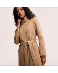 Sam Edelman - Stand Collar Wrap Coat Camel - Lyst