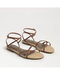 Sam Edelman - Ellina Strappy Flat Sandal Saddle Leather - Lyst