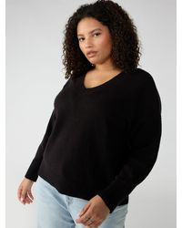 Sanctuary - Easy Breezy V-neck Pullover Sweater Black Inclusive Collection - Lyst