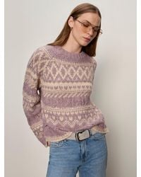 Sanctuary - Fairisle Crew Neck Sweater Twilight Mauve Multi - Lyst