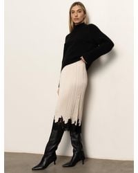 Sanctuary - Evermore Pleated Midi Skirt Light Oat - Lyst
