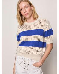 Sanctuary - Beachside Openwork Tee Collagen With Luminous Blue - Lyst
