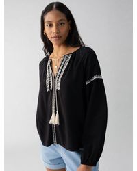 Sanctuary - Embroidered Blouse Black - Lyst