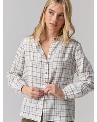 Sanctuary - As You Are Button Front Shirt Graphic Windowpane - Lyst