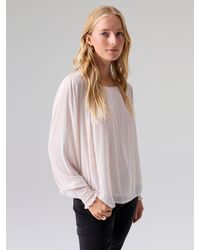 Sanctuary - Blousy Mesh Top Toasted Marshmallow - Lyst