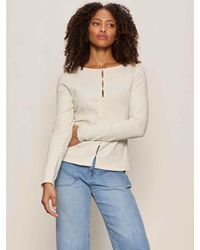 Sanctuary - Button Front Ribbed Top Collagen - Lyst