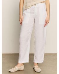 Sanctuary - Relaxed Linen Cruiser Semi High Rise Pant Bleached White - Lyst