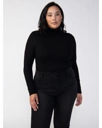 Sanctuary - Essential Turtleneck Top Black Extended Sizing - Lyst
