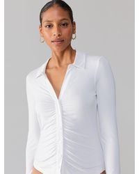 Sanctuary - Dreamgirl Knit Button Up Top White - Lyst