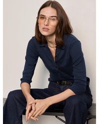 Sanctuary - Echo Button Front Tee Navy Blazer Petite Sizing - Lyst
