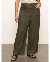 Sanctuary - The Linen Marine Wide Leg Semi-high Rise Pant Kalamata Extended Sizing - Lyst